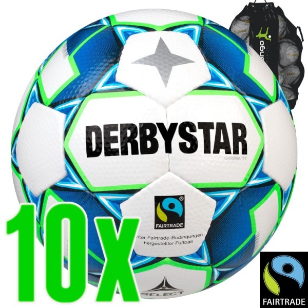 10er Ballpaket Derbystar Gamma TT FAIRTRADE Fußball Trainingsball