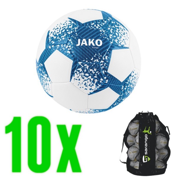 10er Ballpaket Jako Herren Futsal Ball weiß blau