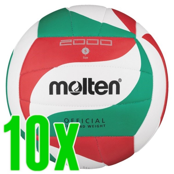 10er Ballpaket Molten Volleyball Top Trainingsball 2000