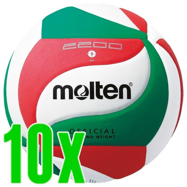 10er Ballpaket Molten Volleyball Trainingsball 2200