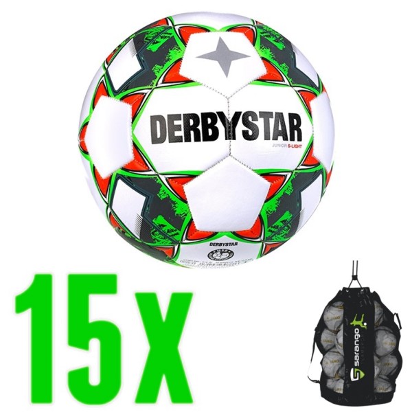 15er Ballpaket Derbystar Junior S-Light Fußball v23