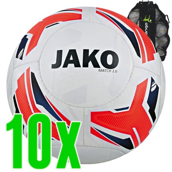 10er Fußball Ballpaket Jako Spielball Match 2.0 